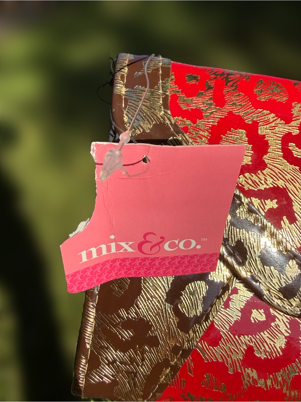 Mix&co. Red and Gold Leopard-Print Envelope Clutch - Picture 3 of 5